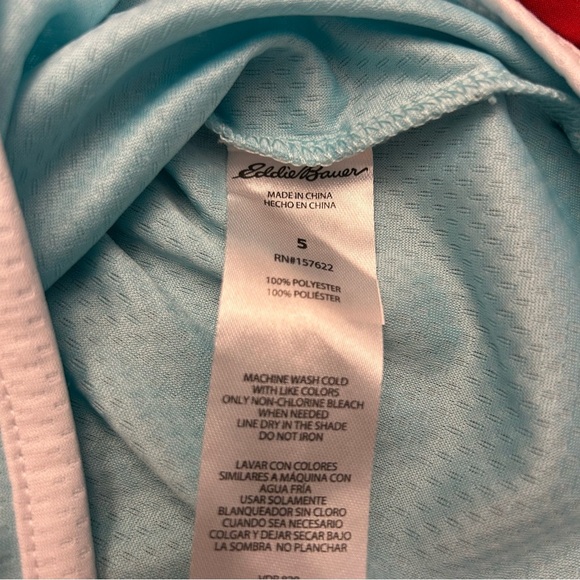 🍭Eddie Bower Aqua Short Sleeve Hoodie Dress with Front Pocket size 5 - Picture 5 of 5